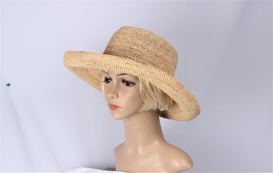  Finely woven handmade raffia upturn hat natural Style: HS/9020 image 0